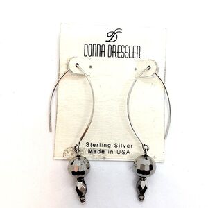 3/$30 DONNA DRESSLER STERLING SILVER EARRINGS EAR WIRE DISCO BALL